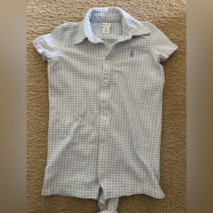 Ralph Lauren Blue and White Checkered Kids Bodysuit